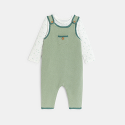 سالوبيت بقماش تريكو وبودي أخضر للصبي حديث الولادة